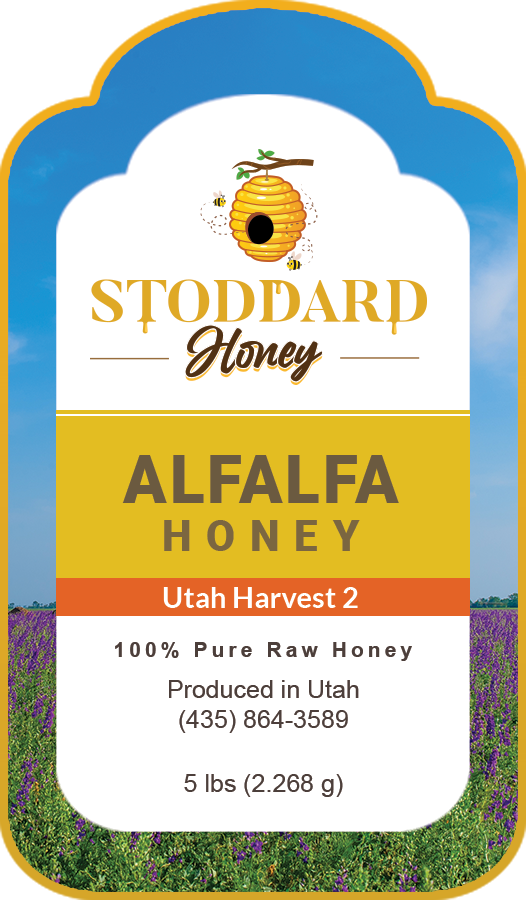 Alfalfa Honey Utah Label Harvest 2 Stoddard Honey