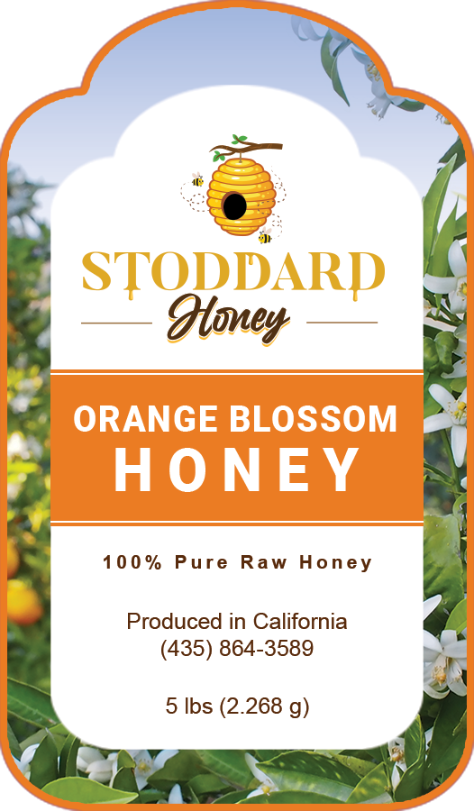 Orange Blossom Honey Label Stoddard Honey